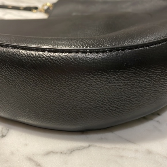 Black Anthropologie purse with gold hardware. One pocket inside. - Picture 4 of 6